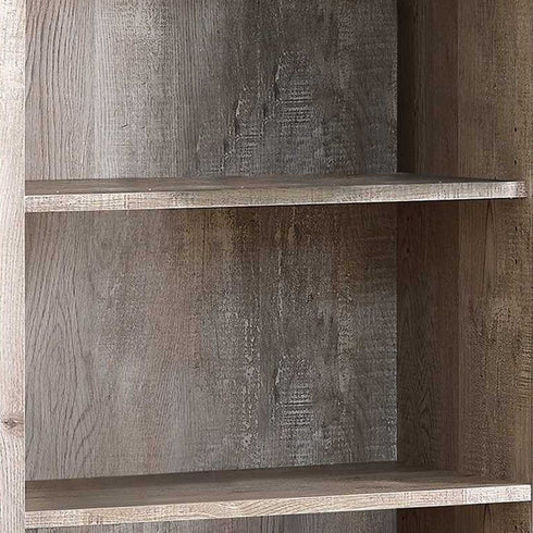 11.75" x 23.75" x 47.5" Cappuccino Particle Board Adjustable Shelves Bookshelf